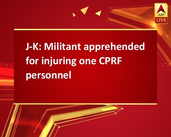 J-K: Militant apprehended for injuring one CPRF personnel J-K: Militant apprehended for injuring one CPRF personnel