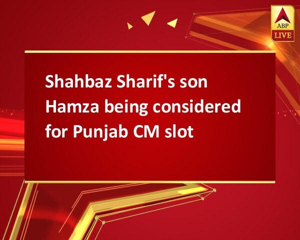 Shahbaz Sharif's son Hamza being considered for Punjab CM slot Shahbaz Sharif's son Hamza being considered for Punjab CM slot