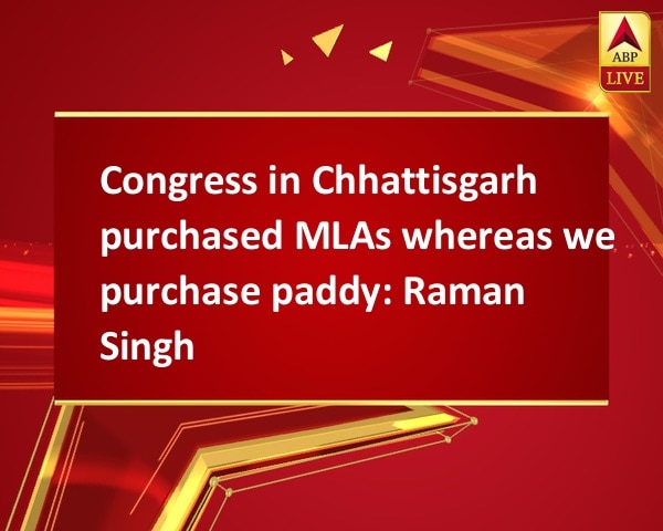 Congress in Chhattisgarh purchased MLAs whereas we purchase paddy: Raman Singh Congress in Chhattisgarh purchased MLAs whereas we purchase paddy: Raman Singh