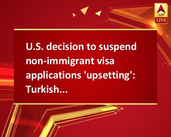 U.S. decision to suspend non-immigrant visa applications 'upsetting': Turkish President U.S. decision to suspend non-immigrant visa applications 'upsetting': Turkish President