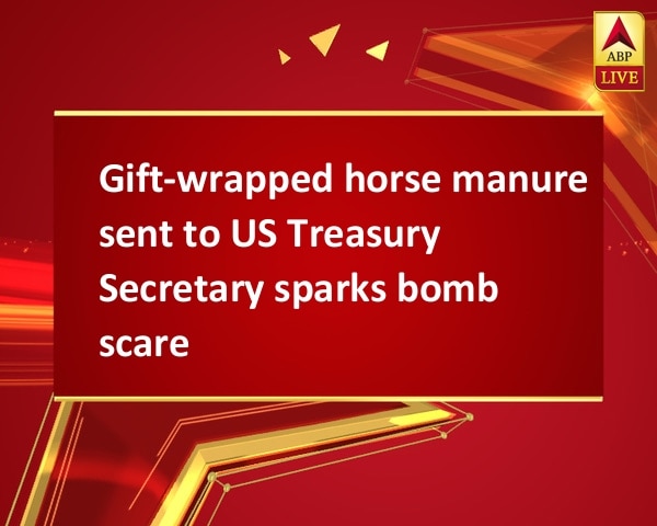 Gift-wrapped horse manure sent to US Treasury Secretary sparks bomb scare