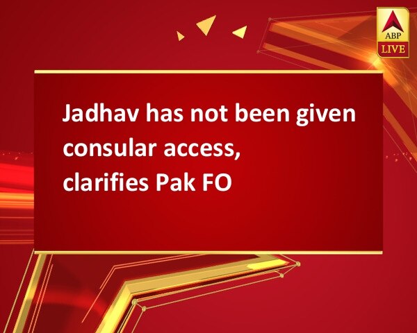 Jadhav has not been given consular access, clarifies Pak FO Jadhav has not been given consular access, clarifies Pak FO
