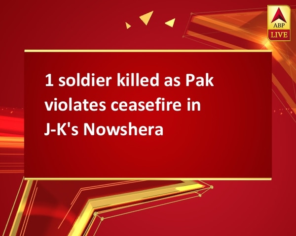 1 soldier killed as Pak violates ceasefire in J-K's Nowshera 1 soldier killed as Pak violates ceasefire in J-K's Nowshera