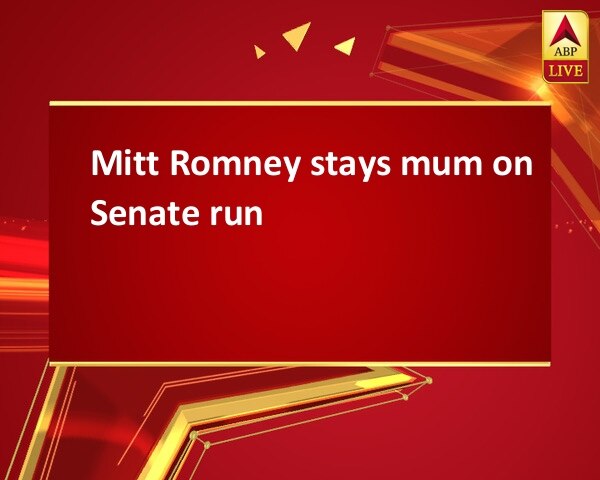 Mitt Romney stays mum on Senate run Mitt Romney stays mum on Senate run