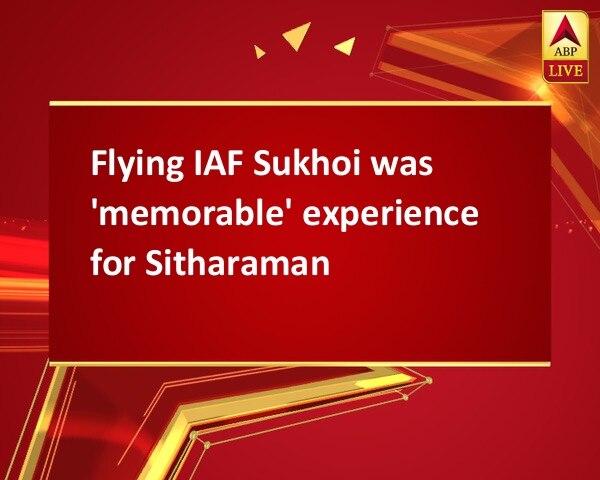 Flying IAF Sukhoi was 'memorable' experience for Sitharaman Flying IAF Sukhoi was 'memorable' experience for Sitharaman Flying IAF Sukhoi was 'memorable' experience for Sitharaman