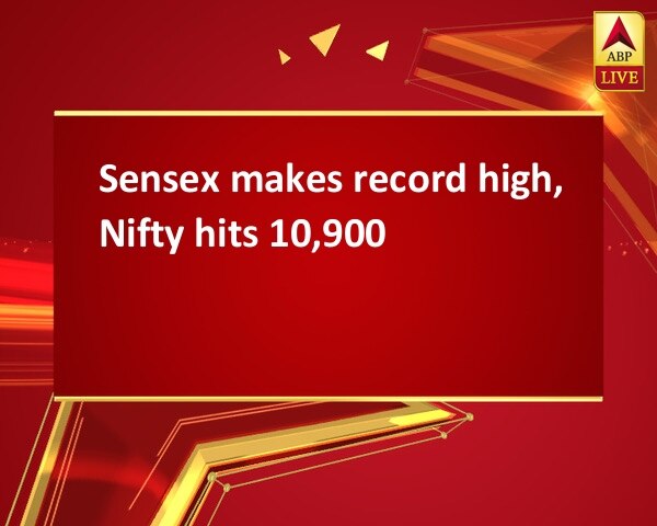 Sensex makes record high, Nifty hits 10,900 Sensex makes record high, Nifty hits 10,900