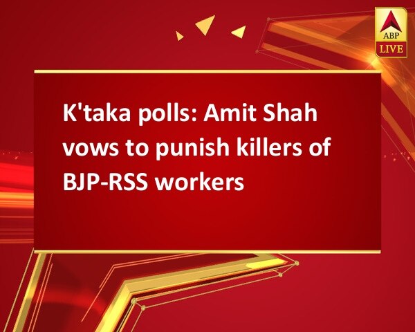 K'taka polls: Amit Shah vows to punish killers of BJP-RSS workers K'taka polls: Amit Shah vows to punish killers of BJP-RSS workers