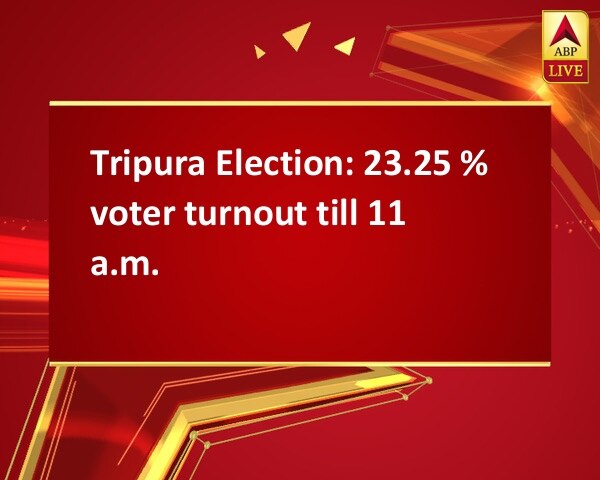 Tripura Election: 23.25 % voter turnout till 11 a.m. Tripura Election: 23.25 % voter turnout till 11 a.m.