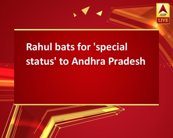 Rahul bats for 'special status' to Andhra Pradesh Rahul bats for 'special status' to Andhra Pradesh