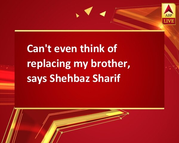 Can't even think of replacing my brother, says Shehbaz Sharif Can't even think of replacing my brother, says Shehbaz Sharif