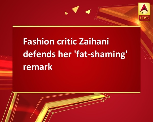 Fashion critic Zaihani defends her 'fat-shaming' remark Fashion critic Zaihani defends her 'fat-shaming' remark