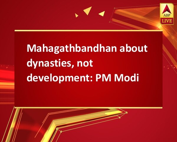 Mahagathbandhan about dynasties, not development: PM Modi Mahagathbandhan about dynasties, not development: PM Modi