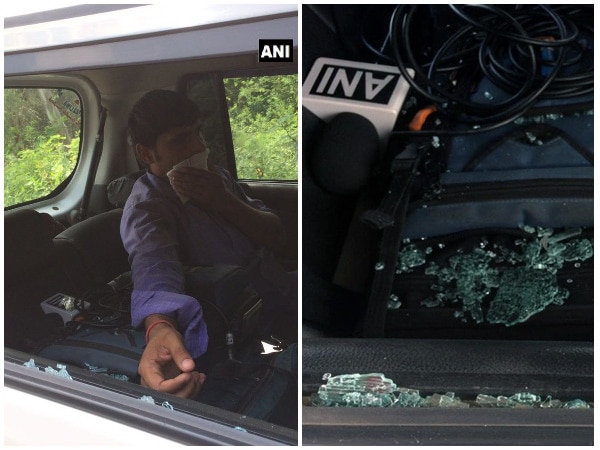 ANI crew attacked by Haryana Police during protest coverage outside Ryan International School ANI crew attacked by Haryana Police during protest coverage outside Ryan International School