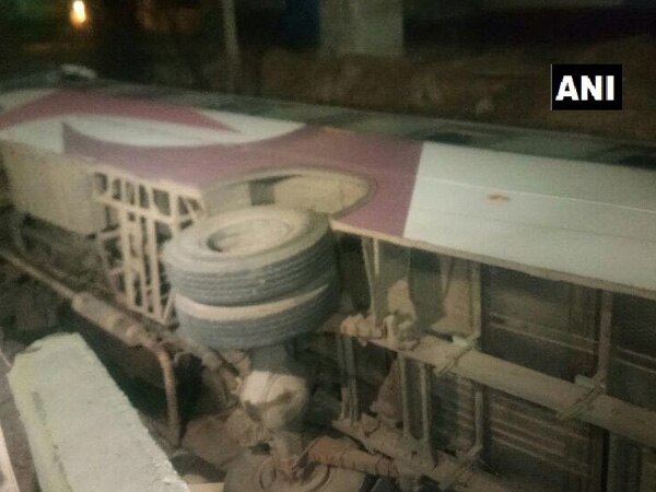 Bus with 50 onboard falls off flyover Bus with 50 onboard falls off flyover