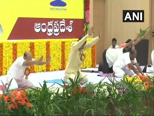 International Yoga day: Andhra CM performs Yoga in Amaravati International Yoga day: Andhra CM performs Yoga in Amaravati