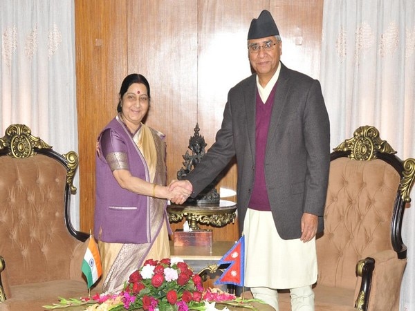 Sushma Swaraj calls on Nepal PM Sushma Swaraj calls on Nepal PM