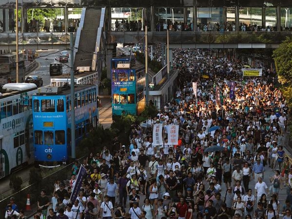 Protests in Hong Kong over jailing of pro-democracy leaders Protests in Hong Kong over jailing of pro-democracy leaders