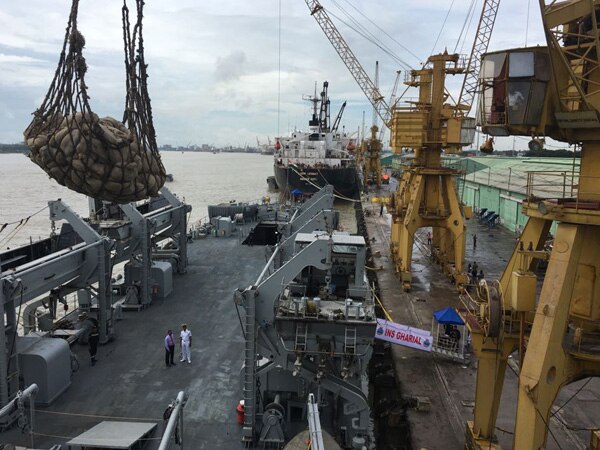 INS Gharial reaches Chittagong with relief material INS Gharial reaches Chittagong with relief material