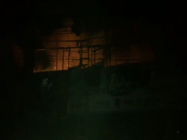 Fire breaks out at UP's electronic showroom Fire breaks out at UP's electronic showroom