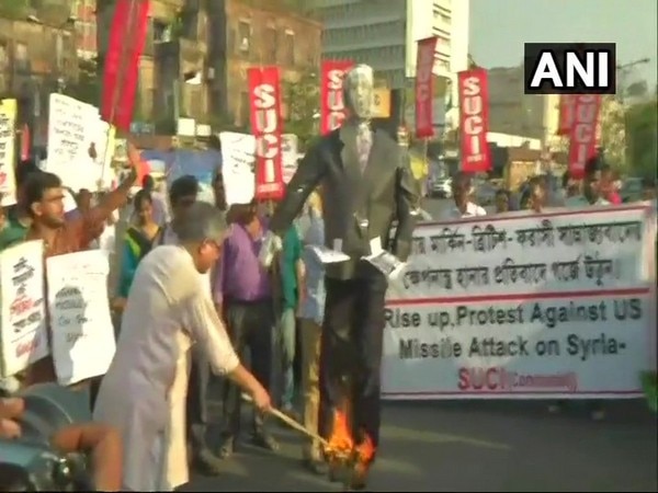 Protest in Kolkata against missile attack on Syria Protest in Kolkata against missile attack on Syria