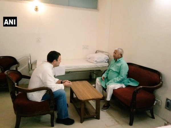 Rahul Gandhi meets Lalu Prasad at Delhi's AIIMS Rahul Gandhi meets Lalu Prasad at Delhi's AIIMS