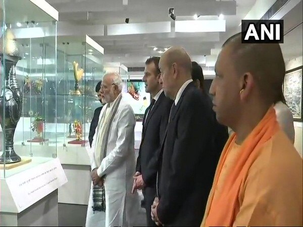 PM Modi, French President visit Deendayal Hastkala Sankul in Varanasi PM Modi, French President visit Deendayal Hastkala Sankul in Varanasi