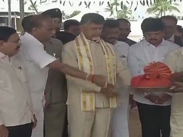 Andhra CM lays foundation stone for icon tower Andhra CM lays foundation stone for icon tower