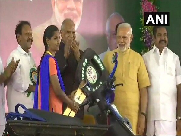 PM Modi launches Amma Two Wheeler Scheme in Chennai PM Modi launches Amma Two Wheeler Scheme in Chennai