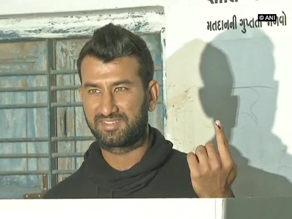 Pujara casts his vote, asks youngsters to exercise their franchise Pujara casts his vote, asks youngsters to exercise their franchise