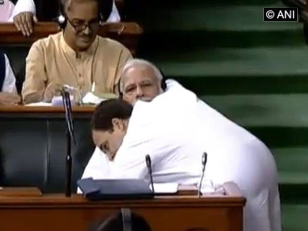 'Will turn you all into Congress': Rahul hugs PM Modi 'Will turn you all into Congress': Rahul hugs PM Modi