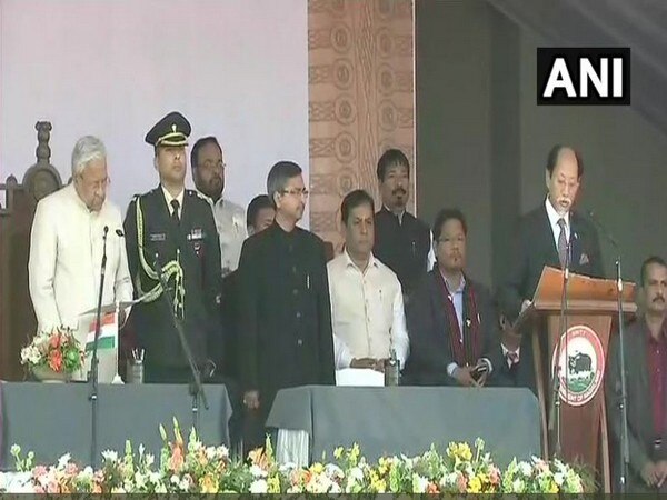 Rio sworn in as CM, becomes 1st Nagaland leader to take oath outside Raj Bhavan Rio sworn in as CM, becomes 1st Nagaland leader to take oath outside Raj Bhavan