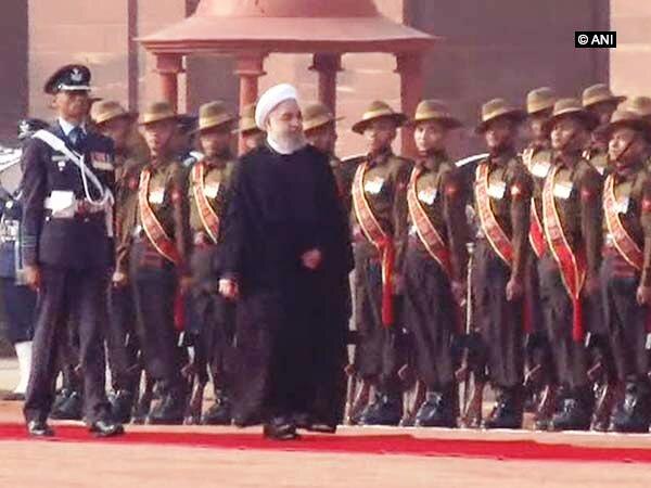Delhi: Iran President inspects guard of honour Delhi: Iran President inspects guard of honour