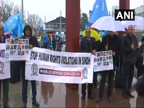 Sindhi activists hold anti-Pakistan protest outside UN building Sindhi activists hold anti-Pakistan protest outside UN building