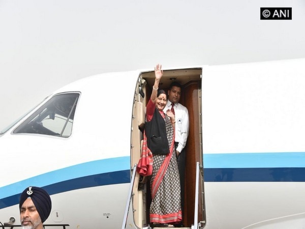 Sushma Swaraj embarks on two-nation visit Sushma Swaraj embarks on two-nation visit