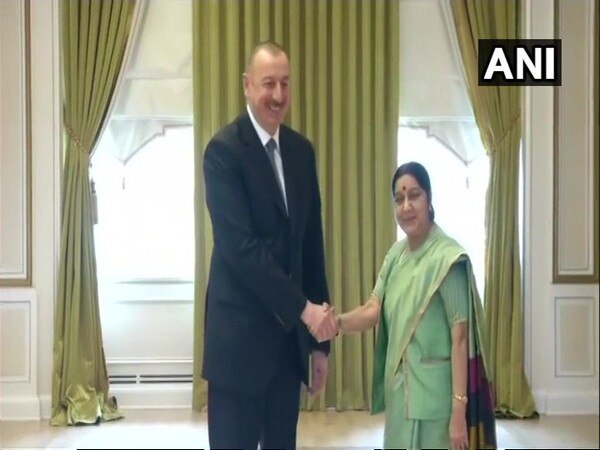 Swaraj meets Azerbaijan President to discuss ways of strengthening bilateral ties Swaraj meets Azerbaijan President to discuss ways of strengthening bilateral ties