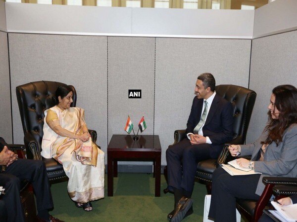 Swaraj meets UAE Foreign Minister in New York Swaraj meets UAE Foreign Minister in New York