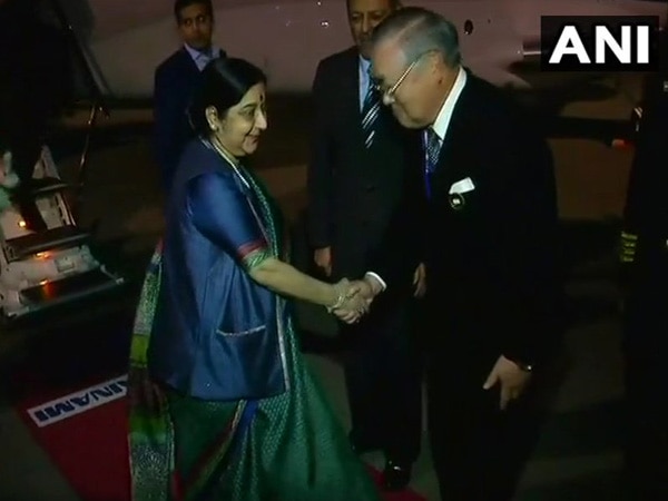 Swaraj reaches Tokyo for 9th India-Japan Strategic Dialogue Swaraj reaches Tokyo for 9th India-Japan Strategic Dialogue