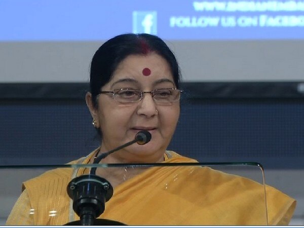 Swaraj addresses European Parliament on International Yoga Day Swaraj addresses European Parliament on International Yoga Day