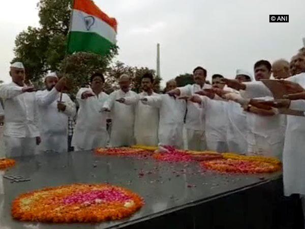 Special status: TDP MPs protest at Rajghat Special status: TDP MPs protest at Rajghat