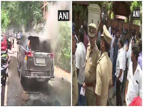 2 injured after petrol bomb hurled at Dhinakaran's car