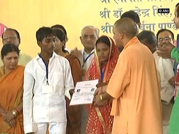 Adityanath attends mass marriage Adityanath attends mass marriage