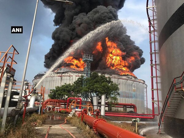 36 hours later Mumbai Butcher Island fire  continues, efforts underway 36 hours later Mumbai Butcher Island fire  continues, efforts underway