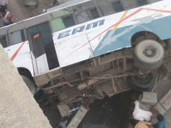 Two killed, 34 injured after bus falls off flyover in Hardoi Two killed, 34 injured after bus falls off flyover in Hardoi