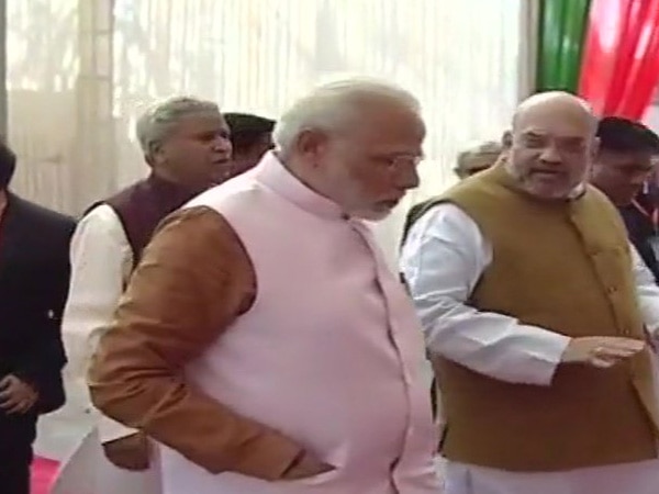 PM Modi arrives at new BJP headquarters PM Modi arrives at new BJP headquarters
