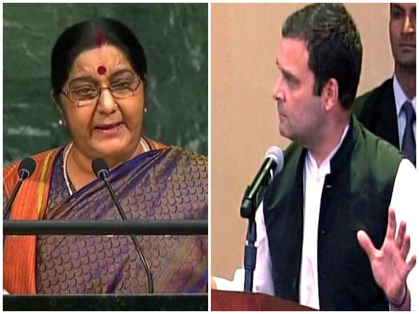 Rahul 'thanks' Sushma for recognising Cong's legacy in UNGA address Rahul 'thanks' Sushma for recognising Cong's legacy in UNGA address