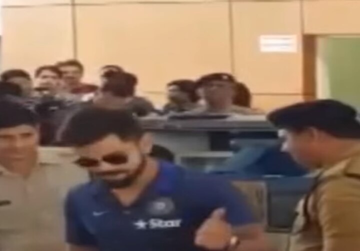 VIDEO: Watch fans cheer Virat Kohli, MS Dhoni at airport VIDEO: Watch fans cheer Virat Kohli, MS Dhoni at airport