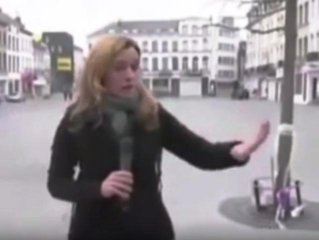 Shocking: Watch female TV reporter attacked live on air during reporting in Brussels Shocking: Watch female TV reporter attacked live on air during reporting in Brussels