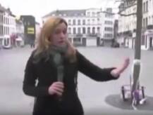 Shocking: Watch female TV reporter attacked live on air during reporting in Brussels