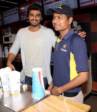 Actor Arjun Kapoor interact with children on special screening of  film 'Ki & Ka