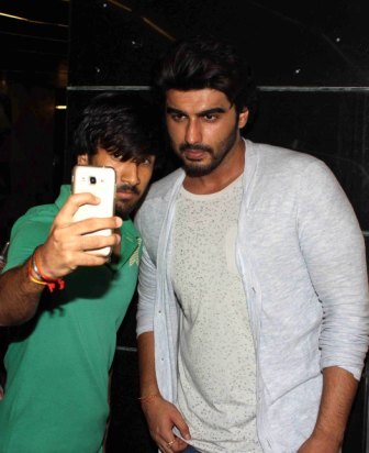 Actor Arjun Kapoor interact with children on special screening of  film 'Ki & Ka